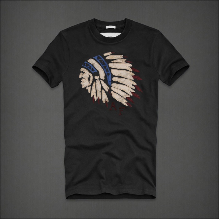 Abercrombie Fitch Hombres De Cuello Redondo Corto Remera AF5253